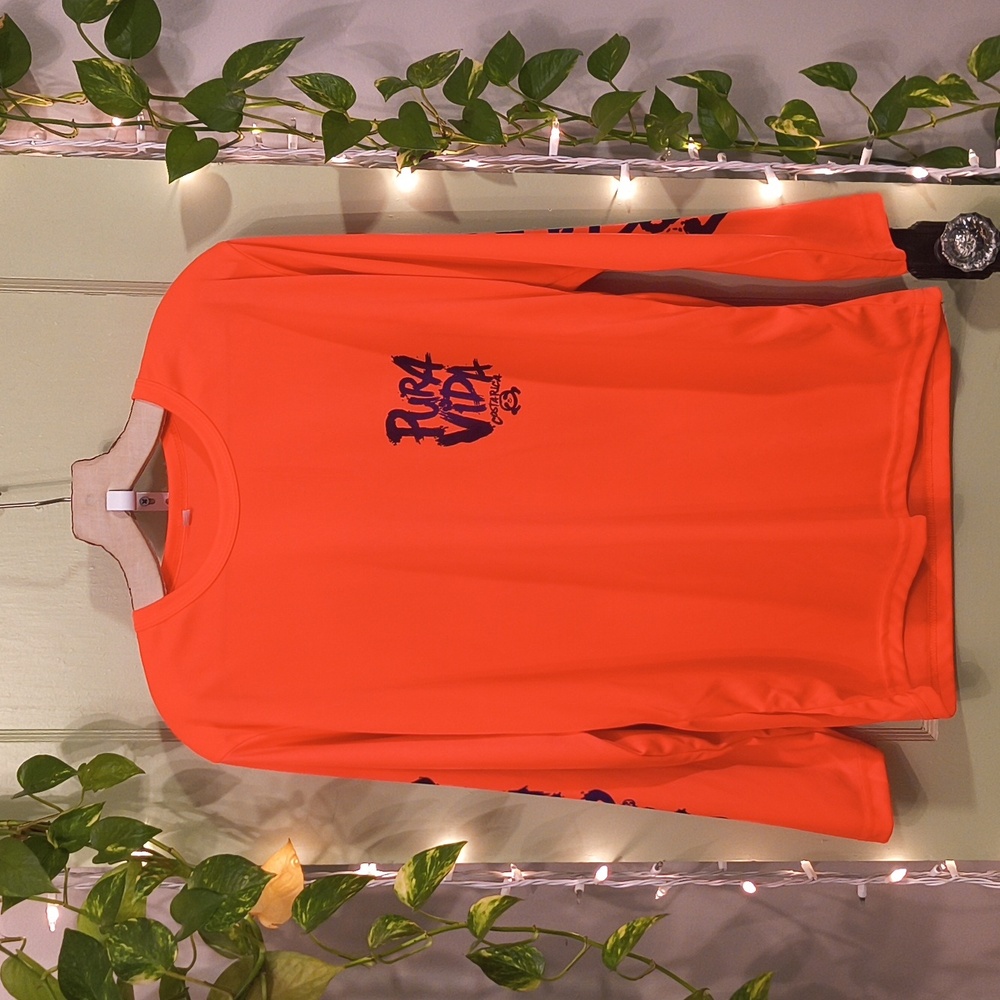 Women's Pura Vida Costa Rica Neon Pink Purple Loose Fit Board Shirt S